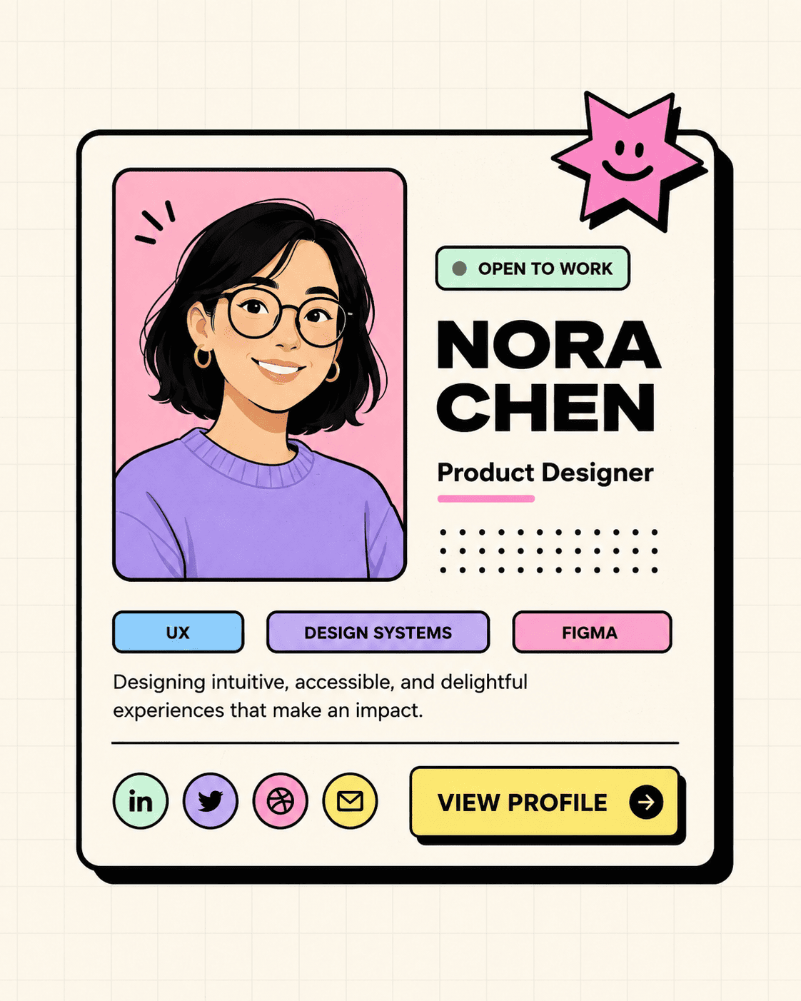 Profile card – Nora Chen