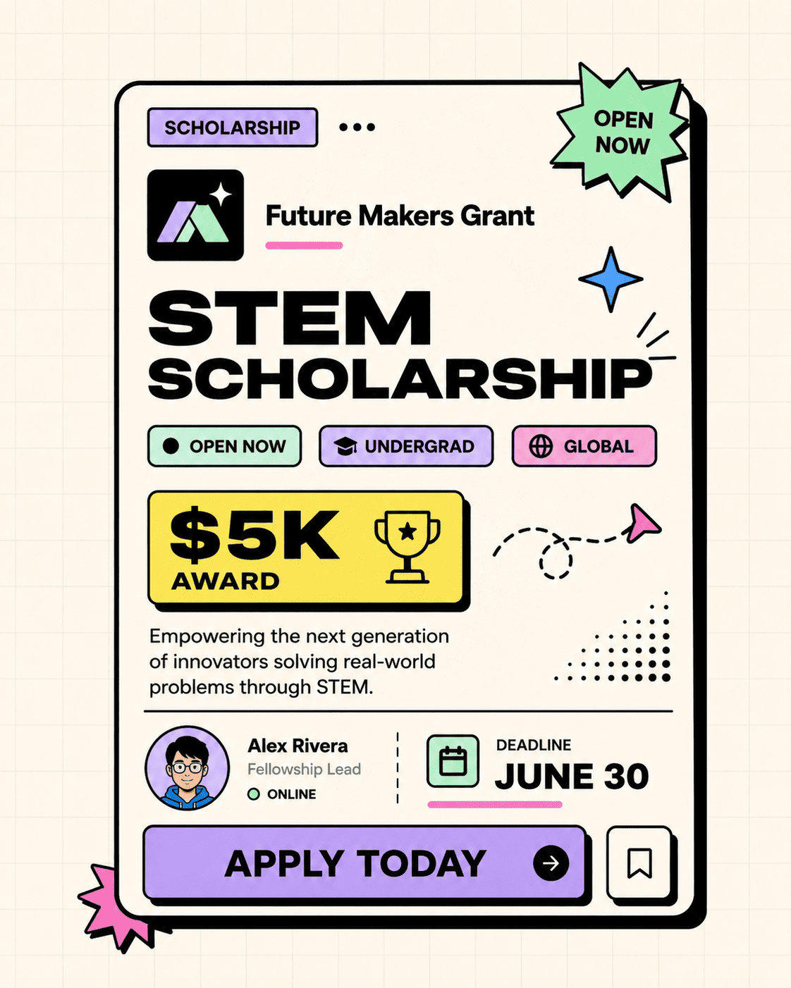 Scholarship card – STEM grant